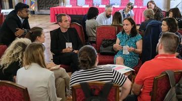A grouup discussing nature-based solutions