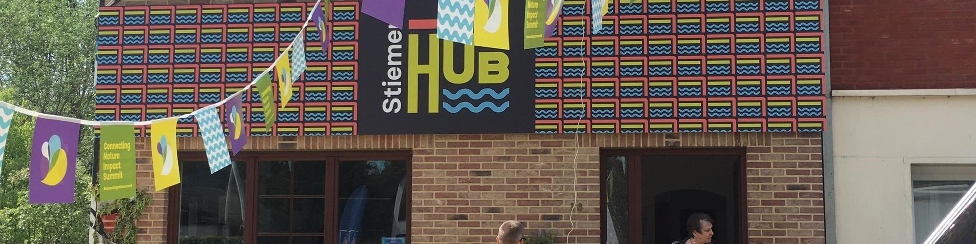 Stiemer Hub Opening A building labeled the Stiemer hub.