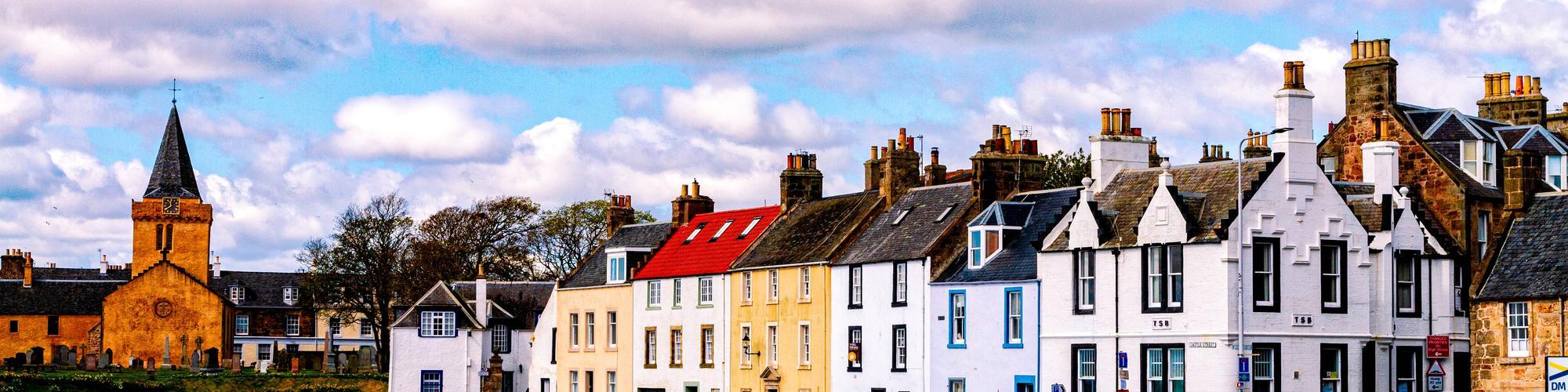 Scotland Houses in Scotland along the water.