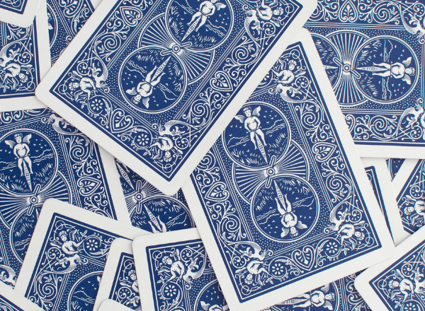 playing cards in a pile