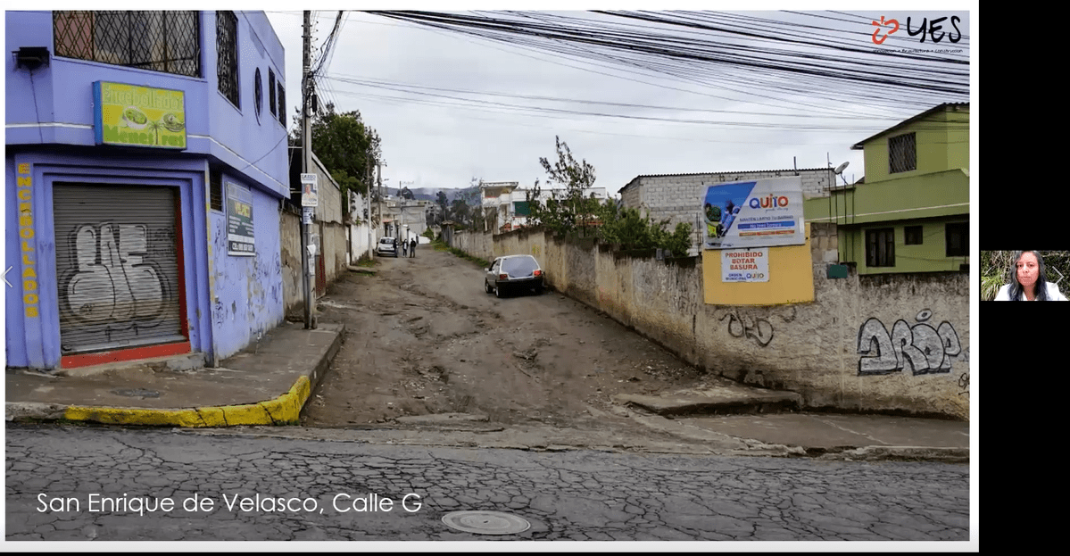 UbN LatAm Webinar 2 Image of a city street being presented on zoom.
