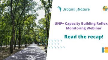 recap card from UNP webinar, trees on left, text on right 
