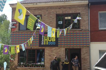 A building labeled the Stiemer hub.